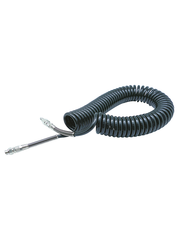 Tuyau spiralé pour pistolet soufflette | noir | 8 m | mf 1/4 Tuyau spiralé pour pistolet soufflette | noir | 8 m | mf 1/4